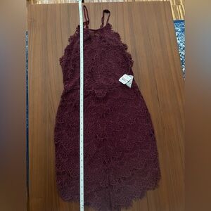 Free People Intimates Lace Plum Dress SZ XS NWT